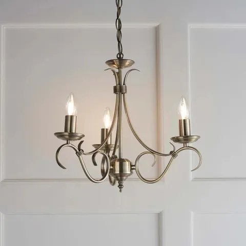 BOXED BARNEY 3-LIGHT CANDLE STYLE CHANDELIER 