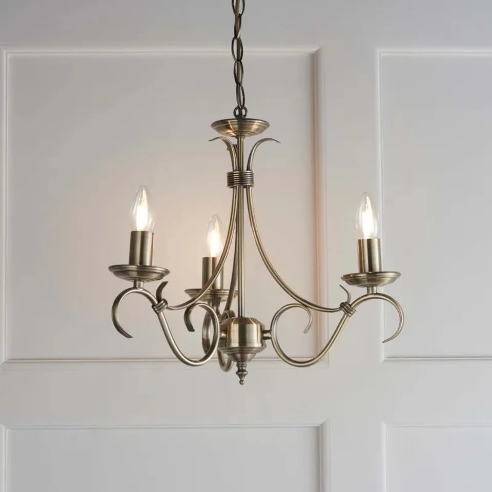 BOXED BARNEY 3-LIGHT CANDLE STYLE CHANDELIER 