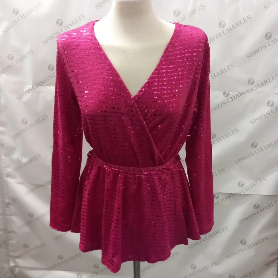 BIBA SEQUIN WRAP TOP SIZE M
