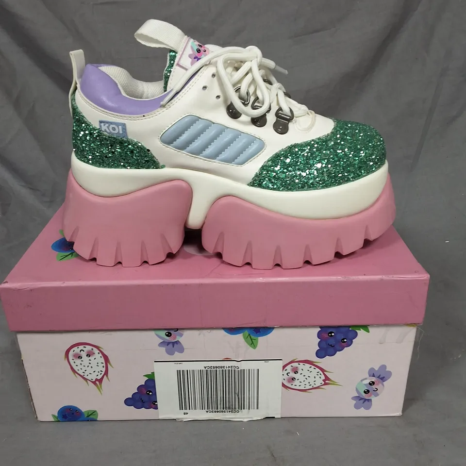 BOXED KOI CANDY CUDDLES SPARKLING TRAINERS - UK 4
