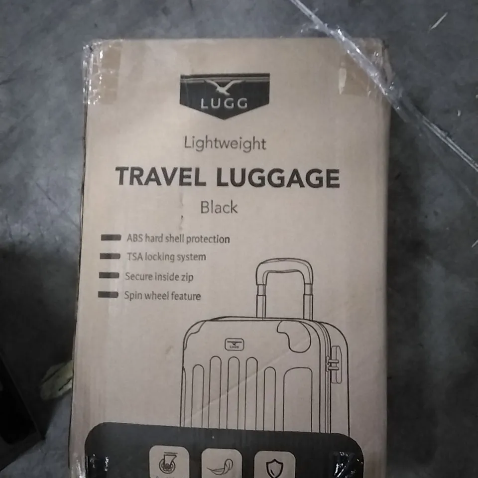 BOXED LUGG LIGHTWEIGHT TRAVEL LUGGAGE CASE - BLACK