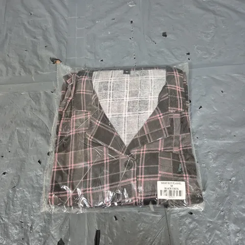 BOX OF APPROXIMATELY 40 NIGHT SUIT FLANNELS IN BLACK CHECK SIZE M - COLLECTION ONLY