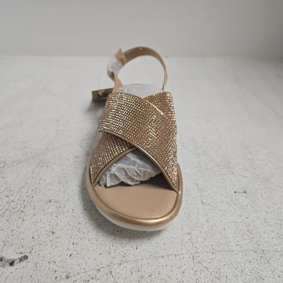PAIR OF CUSHION-WALK OPEN TOE SANDALS IN BRONZE SIZE UK 5