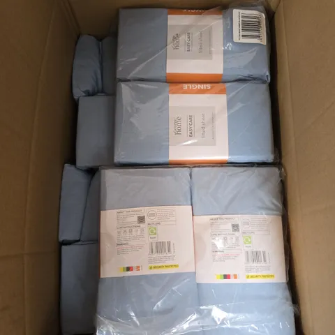 BOX OF APROX 20 ASSORTED EASY CARE FITTED SHEET - SINGLE