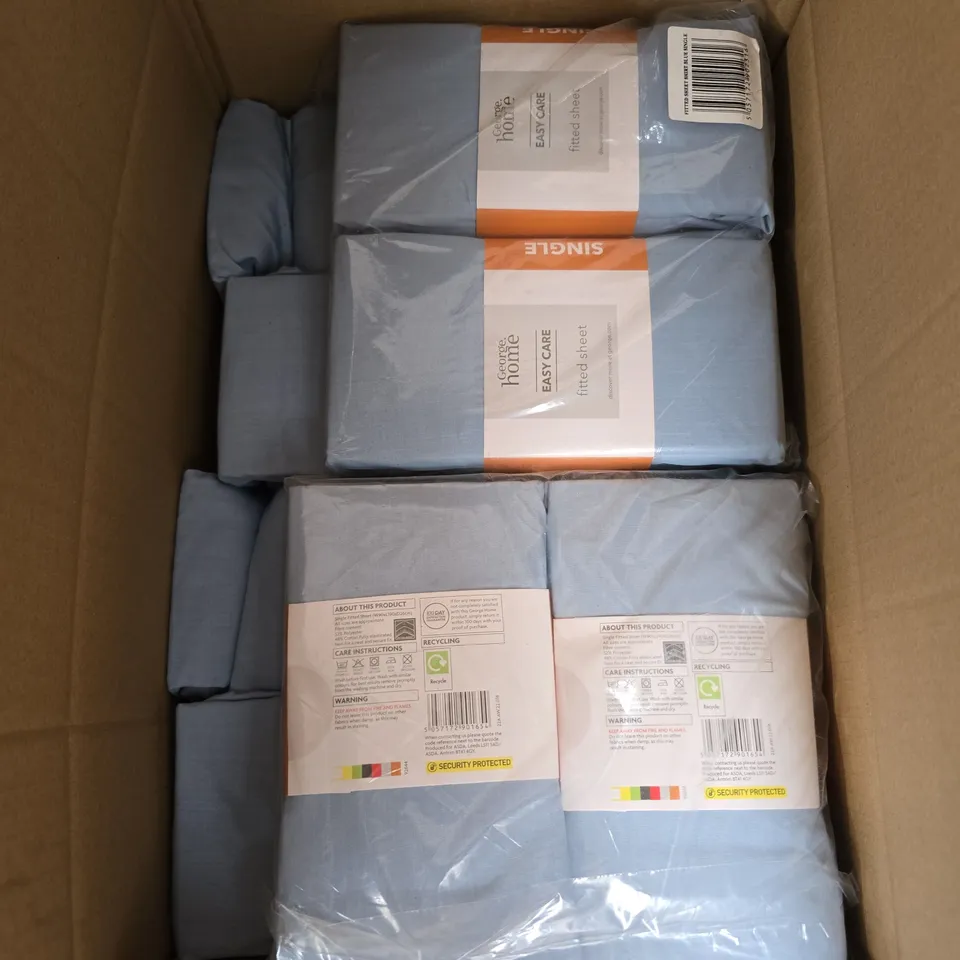 BOX OF APROX 20 ASSORTED EASY CARE FITTED SHEET - SINGLE 