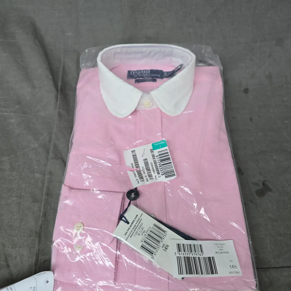 RALPH LAUREN PINK DRESS SHIRT WITH WHITE COLLAR – UK XS