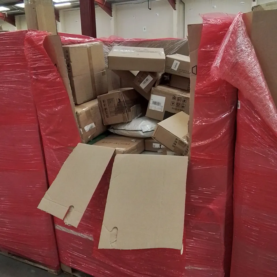 PALLET OF ASSORTED HOUSEHOLD GOODS AND PRODUCTS TO INCLUDE; TOP SMART MUSIC LED CEILING LIGHTS, SHOWER TENT, SCOOTER, ELECTRIC INDOOR GRILL ETC