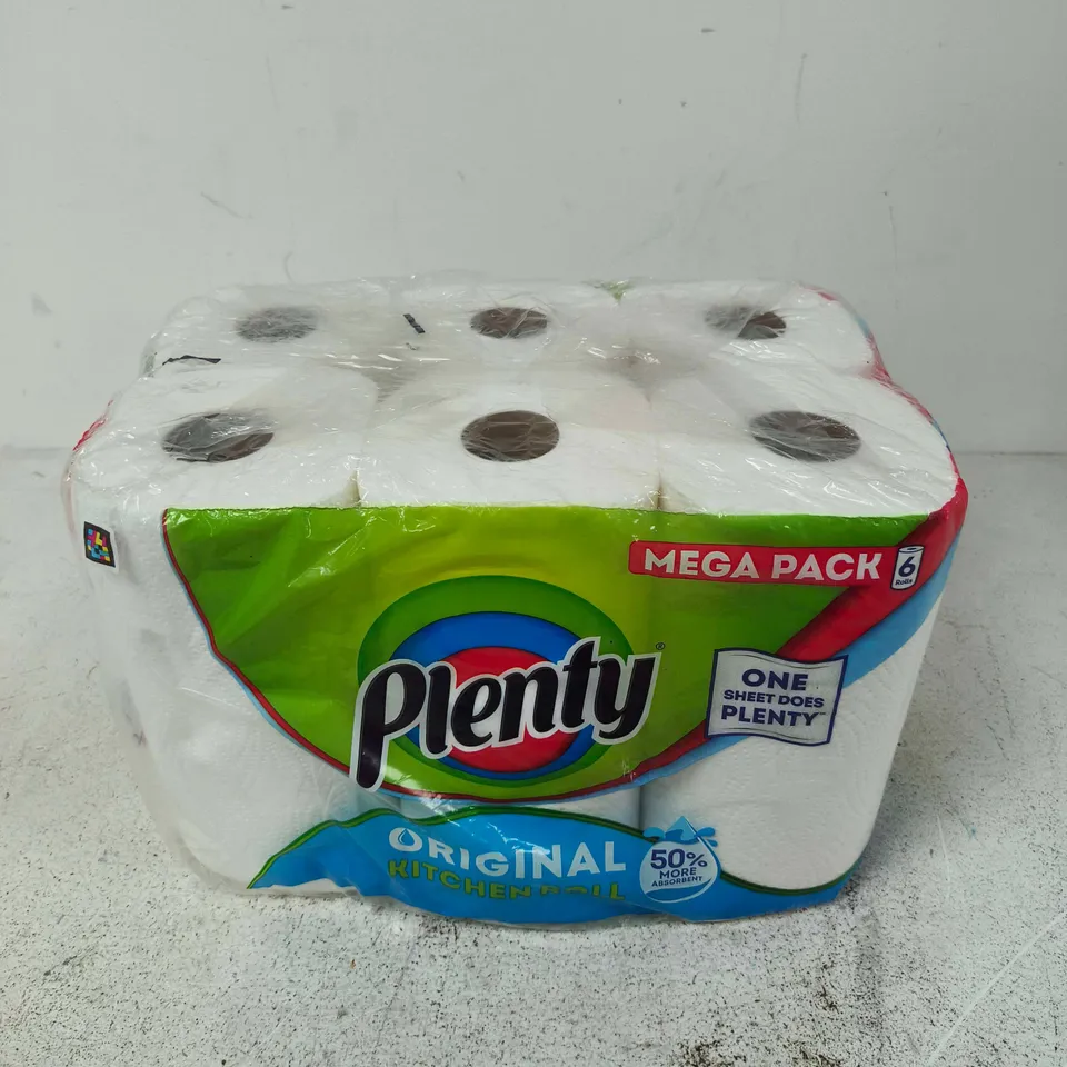 PLENTY ORIGINAL KITCHEN ROLL – MEGA PACK, 6 ROLLS 