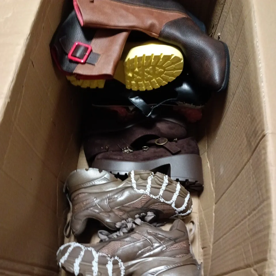 LOT OF APPROXIMATELY 10 ASSORTED PAIRS OF SHOES AND BOOTS IN VARIOUS SIZES