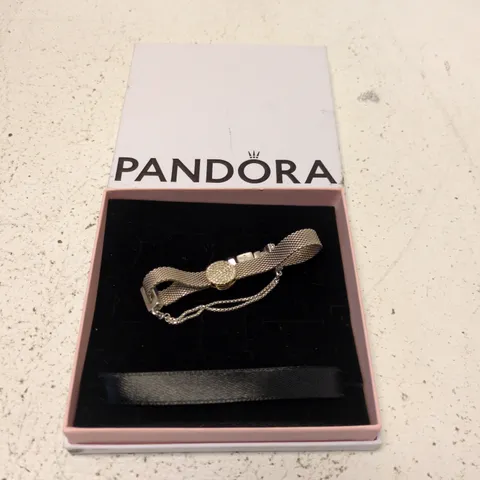 PANDORA SILVER-TONE MESH BRACELET – BOXED