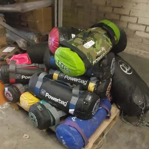 PALLET CONTAINING A LARGE QUANTITY OF ASSORTED POWERBAGS AND PUNCH BAG