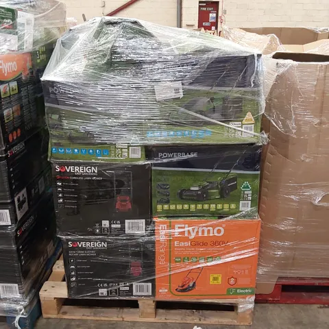 PALLET OF APPROXIMATELY 13X BOXED RAW UNCHECKED LAWN MOWER/GARDEN TOOLS 
