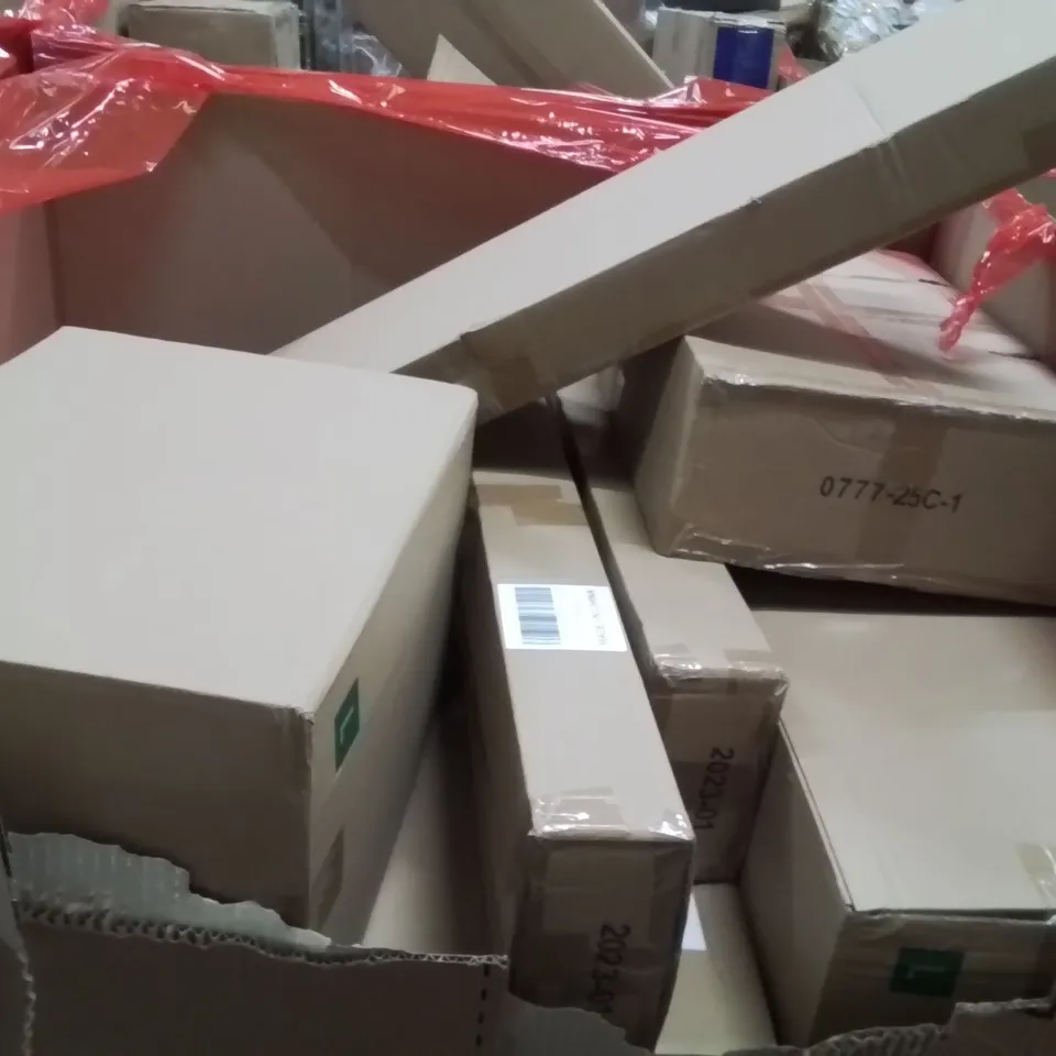 PALLET OF ASSORTED HOUSEHOLD GOODS AND PRODUCTS TO INCLUDE;PICTURE FRAME,TRASH CAN,MAKE UP MIRROR 