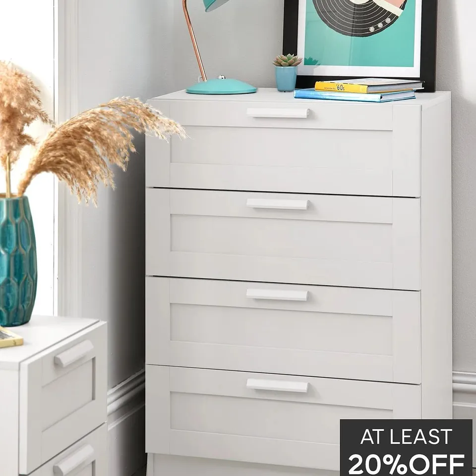 TARYN KIDS 4 DRAWER CHEST - WHITE