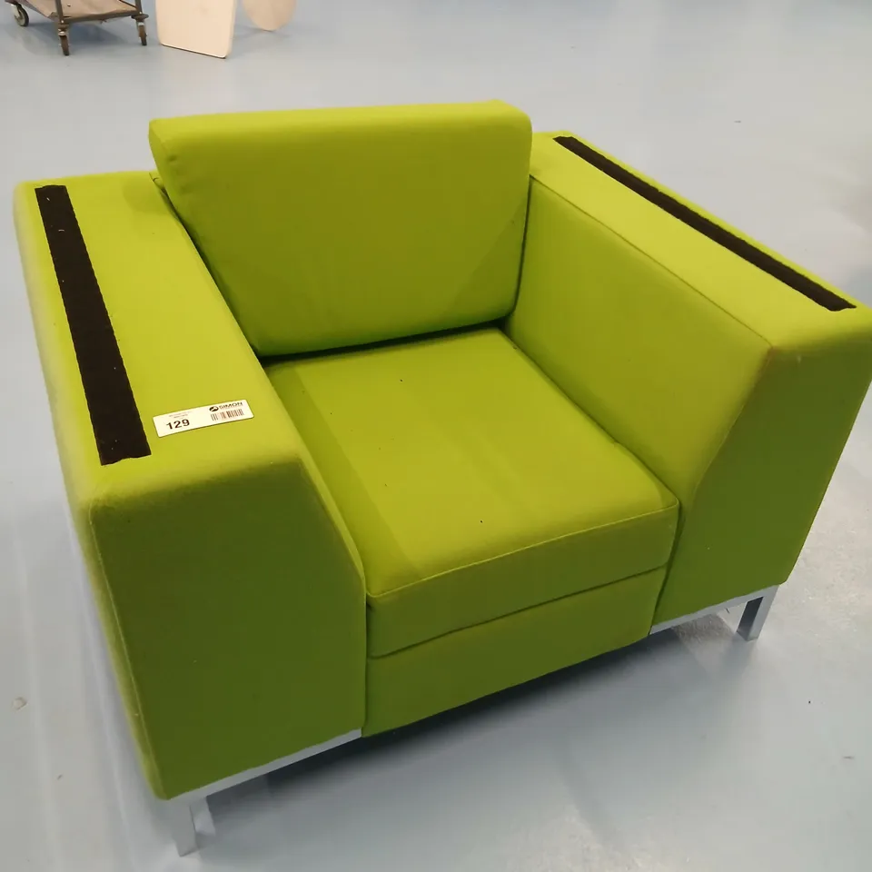 LIME GREEN UPHOLSTERED ARMCHAIR – MODERN ACCENT CHAIR