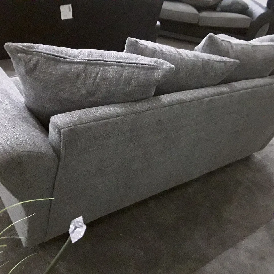 QUALITY DESIGNER 3 SEATER SOFA - GREY FABRIC