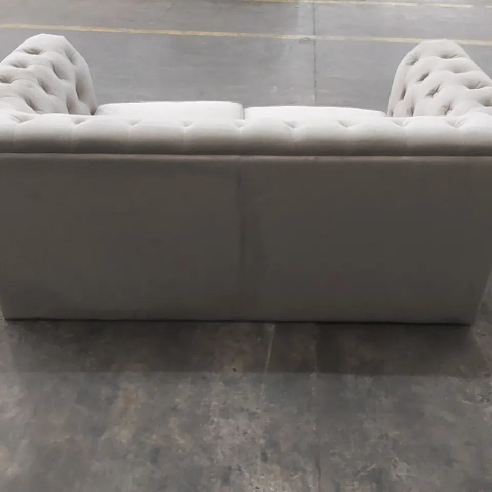 QUALITY DESIGNER 2 SEATER CHESTERFIELD FABRIC UPHOLSTERED SOFA