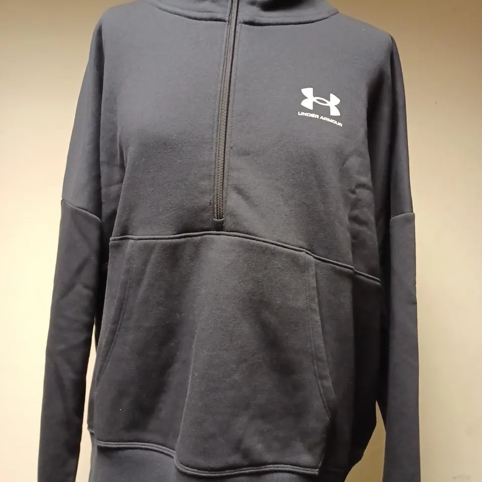UNDER ARMOUR HALF ZIPPED TURTLE NECK LONG SLEEVED FLEECE - BLACK (XL UK)