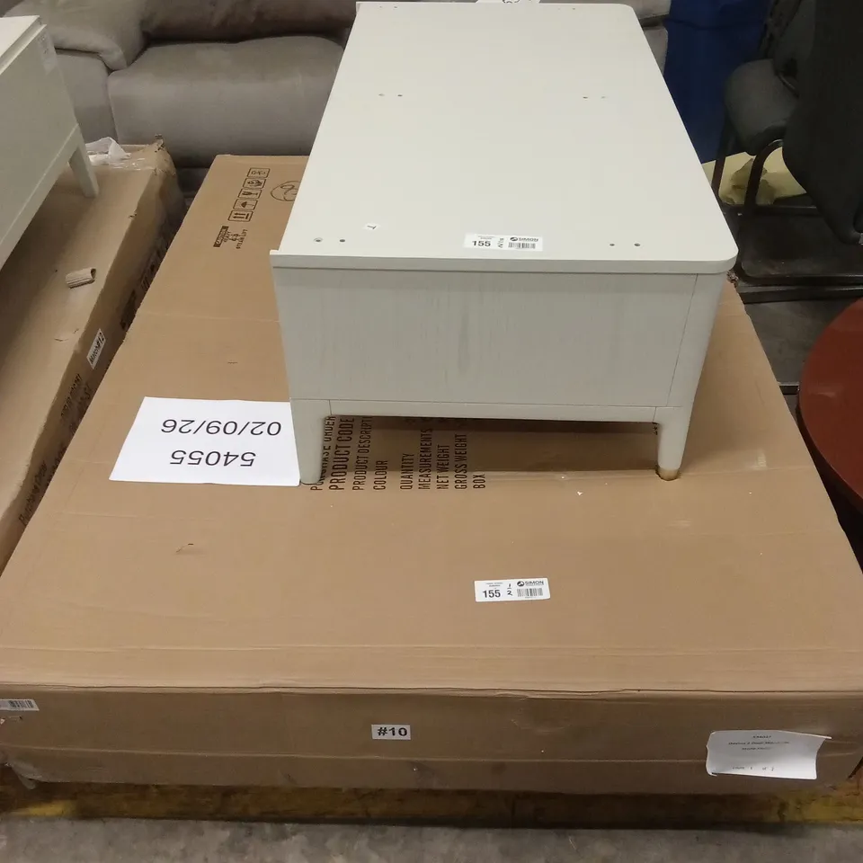 DAVINA STONE 2 DOOR 2 DRAWER WARDROBE WITH GOLD HANDLES // 2 PARTS - BASE + BOXED TOP HALF RRP £1899