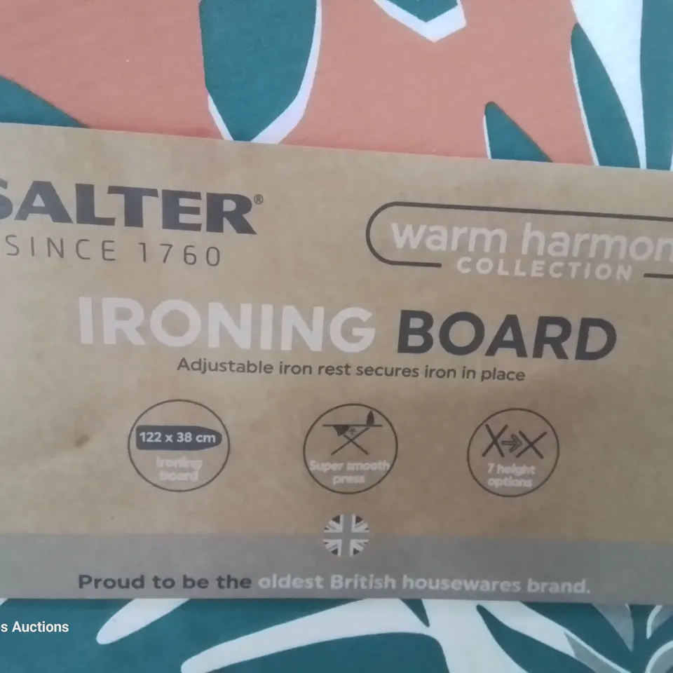 SALTER WARM HARMONY IRONING BOARD WITH COVER 