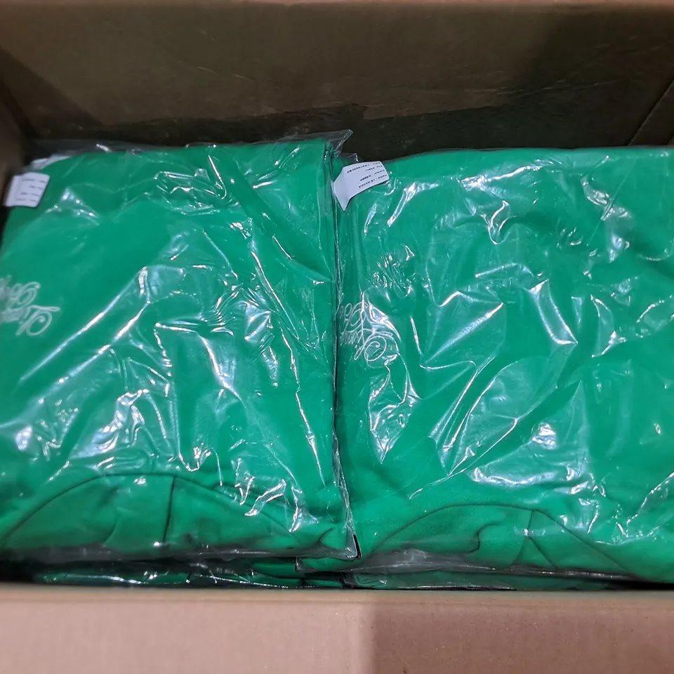 LOT OF 15 BAGGED LIMO BOYZ GREEN HOODIES IN GREEN - ALL SMALL