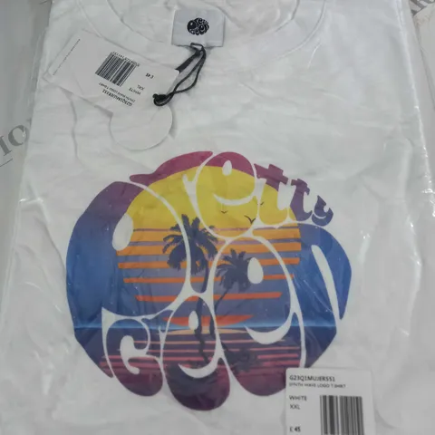 BAGGED PRETTYGREEN SYNTH WAVE LOGO T-SHIRT - XXL