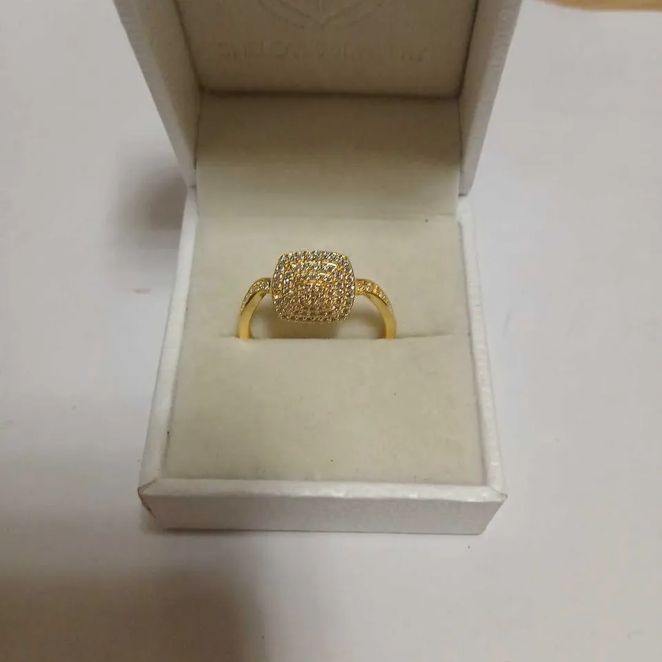 DIAMONIQUE 0.4CT TW SQUARE PAVE RING STERLING SILVER 