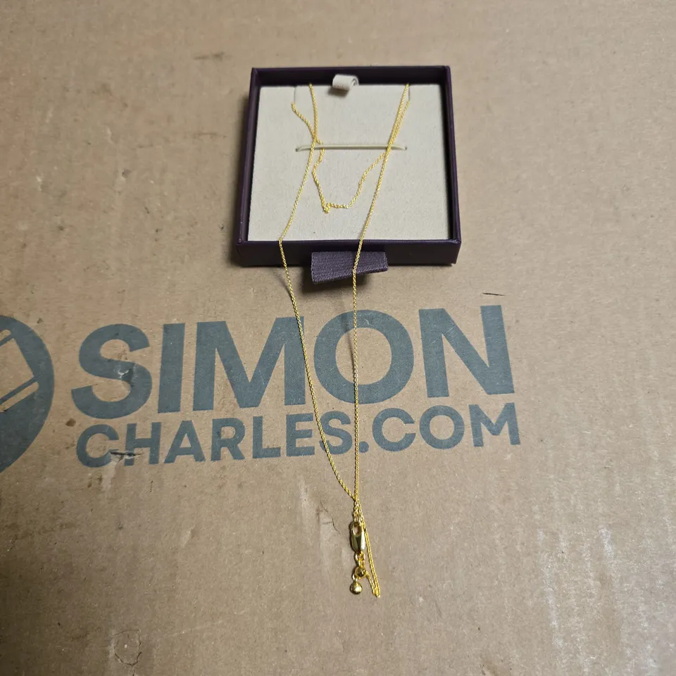 MONICA VINADER GOLD-TONE NECKLACE WITH DROP PENDANT – BOXED