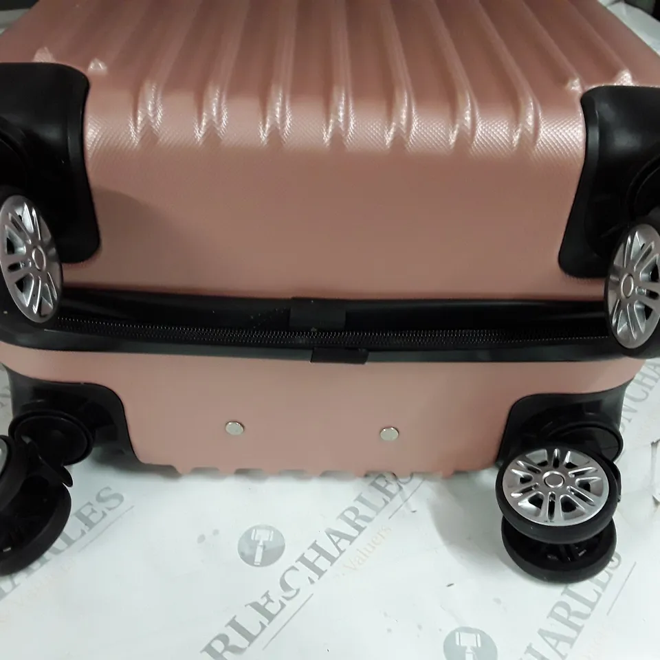 PINK HARD SHELLED WHEELED LUGGAGE CASE - 50CM TALL