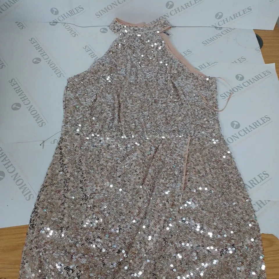 LIPSY LONDON SEQUIN HALTER DRESS SIZE 14