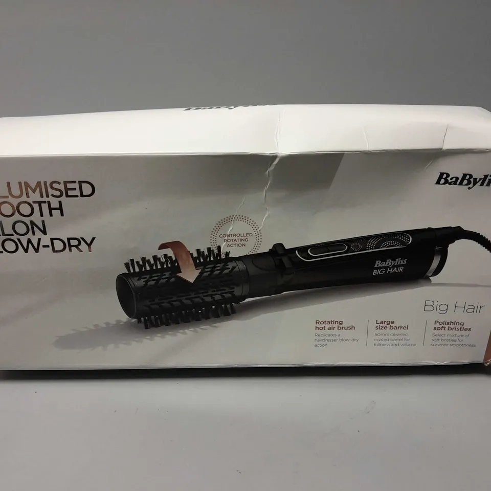 BOXED BABYLISS BIG HAIR ROTATING HOT AIR BRUSH