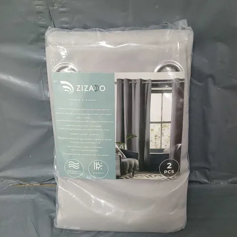 SEALED ZIZADO LIGHT GREY PANEL CURTAINS 55 X 63 INCH