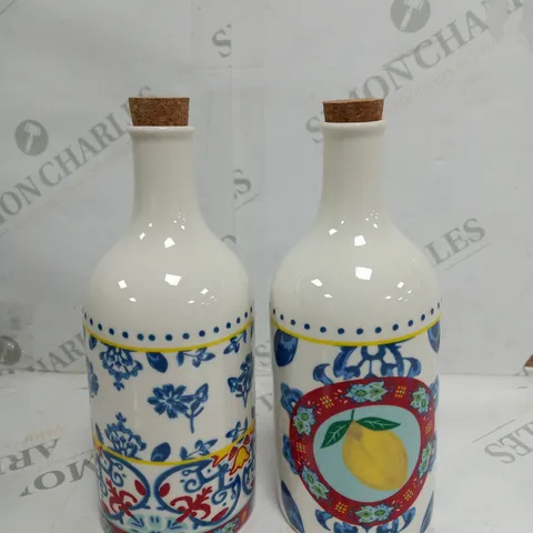 WORLD OF FLAVOURS 500ML CERAMIC OIL AND VINEGAR BOTTLE SET