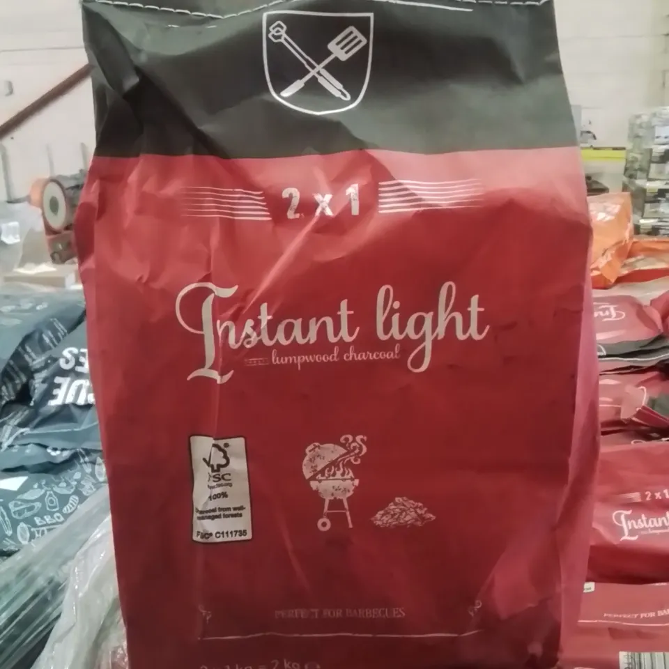 PALLET CONTAINING APPROXIMATELY 100 BRAND NEW 2 PACK INSTANT LIGHT CHARCOAL BAGS