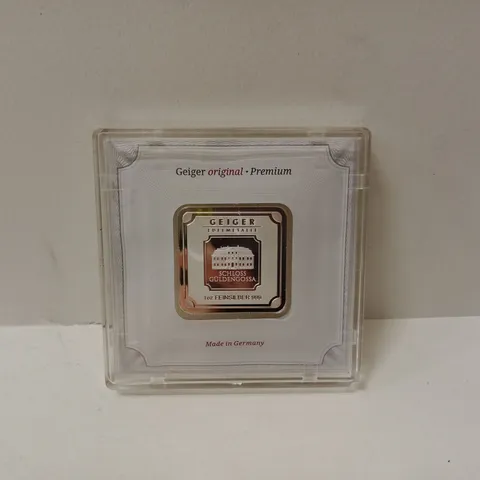GEIGER SCHLOSS GΓLDENGOSSA 1 OZ SILVER INGOT β CERTIFICATE/DISPLAY CARD