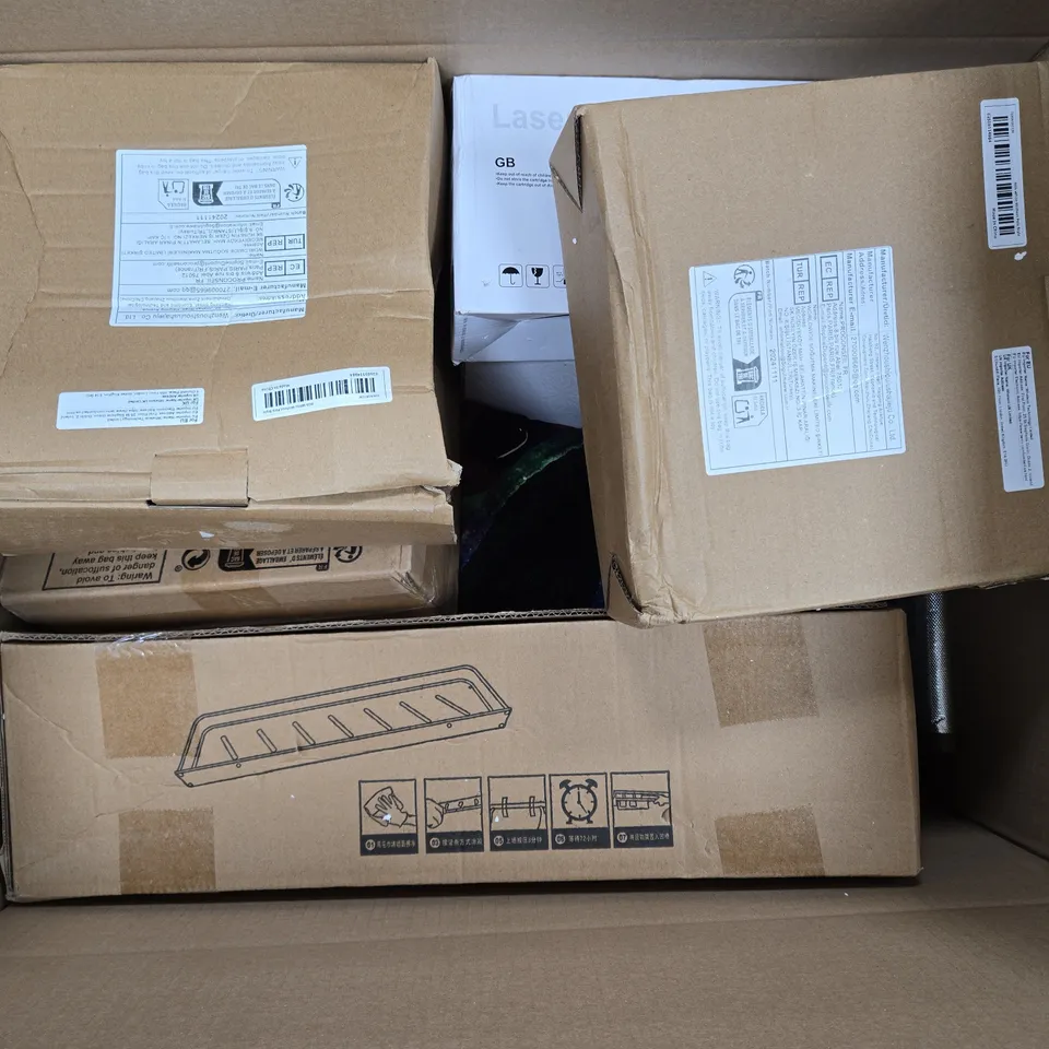 APPROXIMATELY 15 ASSORTED HOUSEHOLD PRODUCTS TO INCLUDE LASE TONER CARTRIDGE, WRAPMASTER 1000, EDEN OIL BURNER, ETC - COLLECTION ONLY