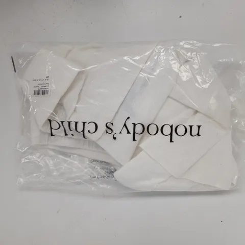 BAGGED NOBODY'S CHILD SILSOE CLEAN SHORTS IN WHITE SIZE UK 10