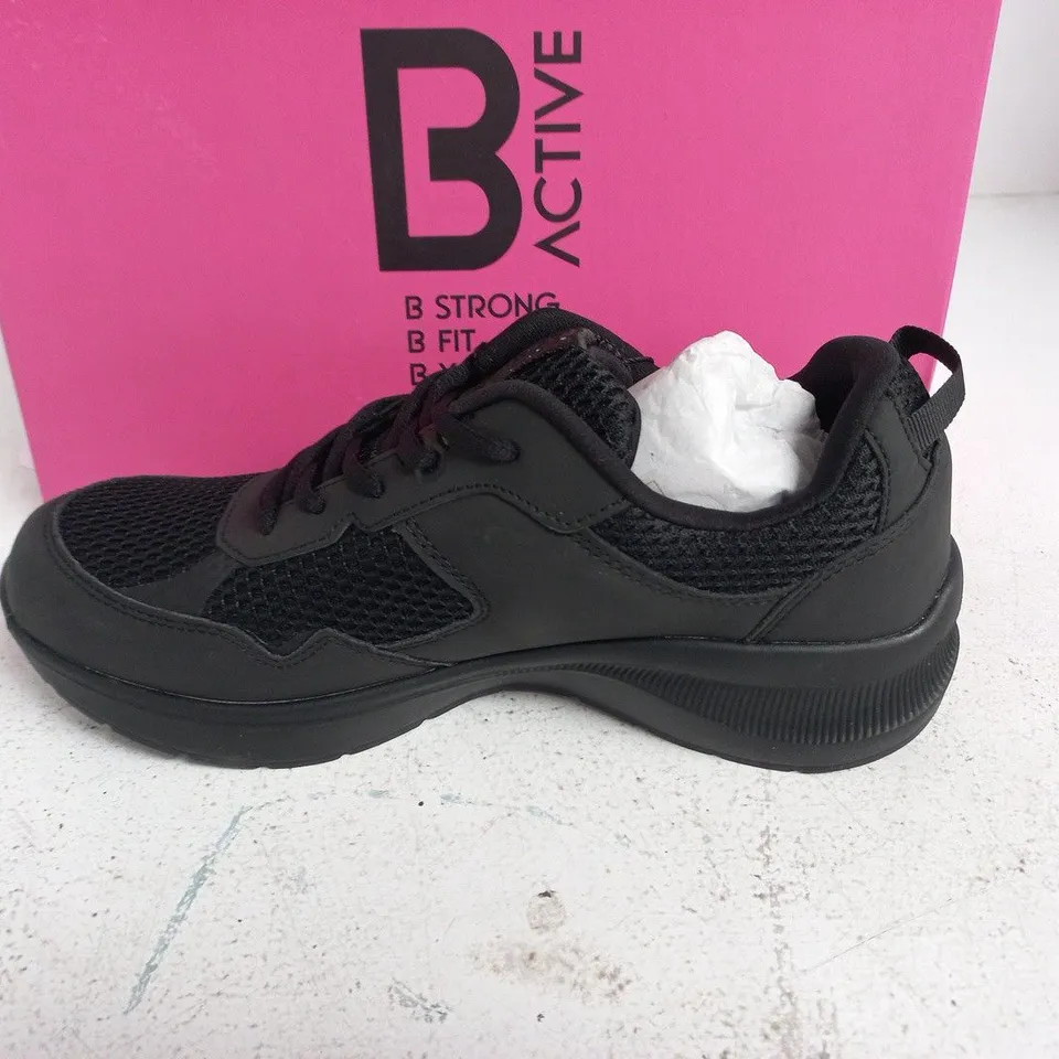 BOXED B ACTIVE LADIES OWN LABEL TRAINERS – BLACK, UK 9