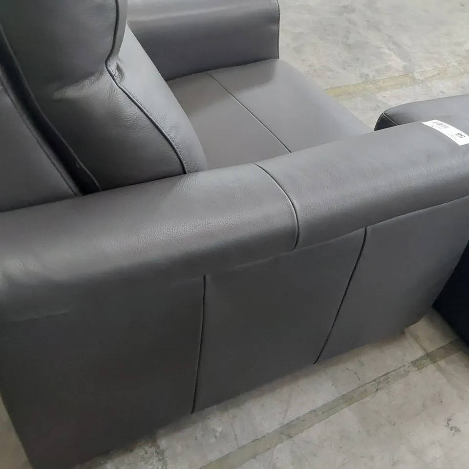 QUALITY ITALIAN DESIGNER ADRIANO LOUNGE SUITE, COMPRISING POWER RECLINING THREE SEATER SOFA, EASY CHAIR & STORAGE FOOTSTOOL