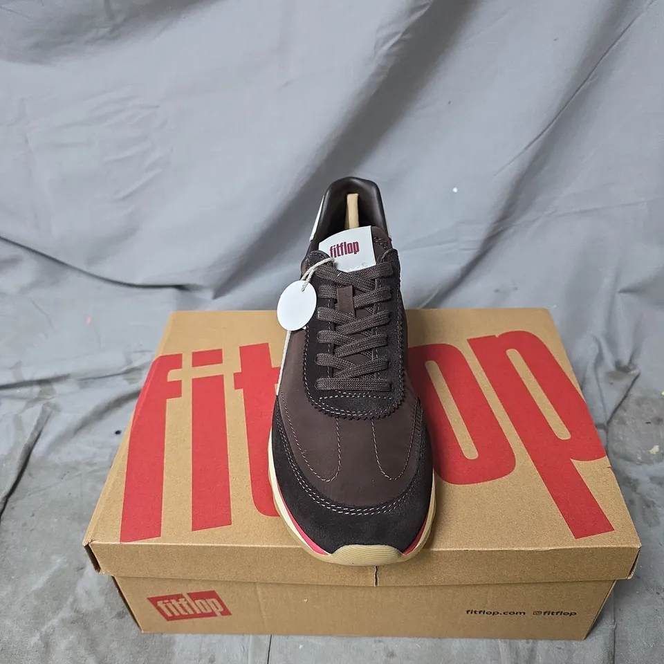 FITFLOP SNEAKERS – BROWN/BLACK WITH WHITE DETAILING (UK SIZE 6.5) 
