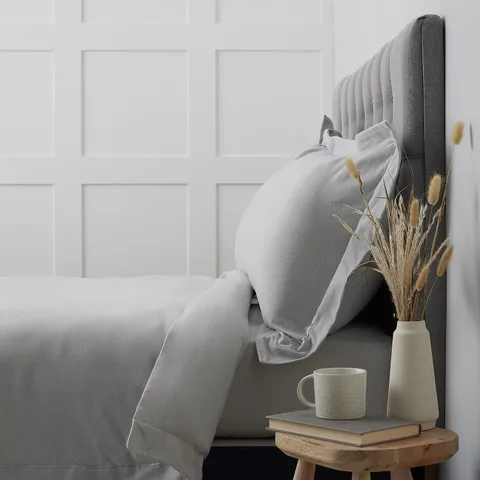 NORTHERN NIGHTS 100% COTTON FLANNEL DUVET SET IN GREY SIZE DOUBLE