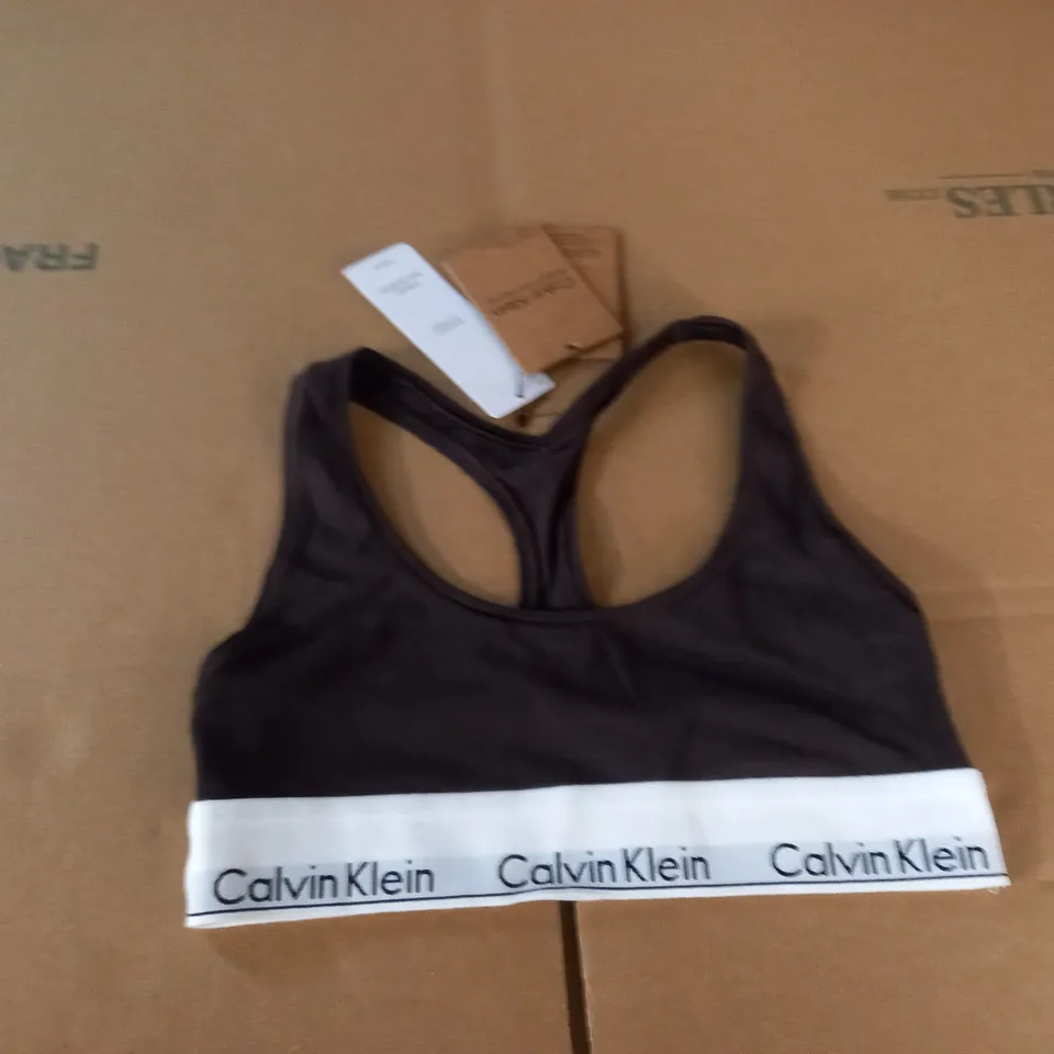 CALVIN KLEIN BROWN UNLINED BRALETTE - XS
