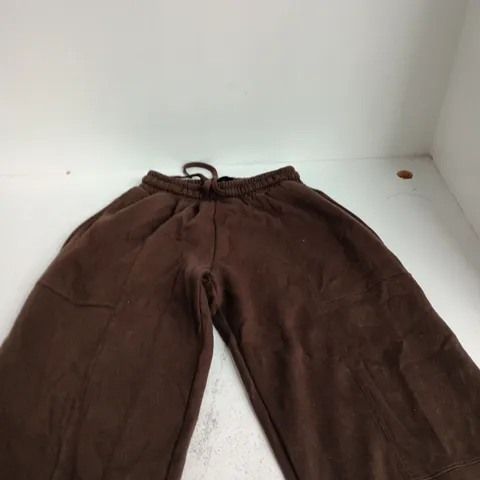STRADIVARIUS CASUAL SPORT TROUSERS – BROWN, XS (UK XS)