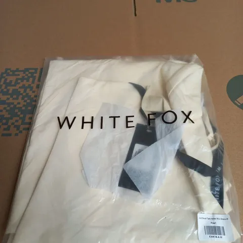 WHITE FOX JUST SMALL TALK HALTER MINI DRESS β PEARL, SIZE M