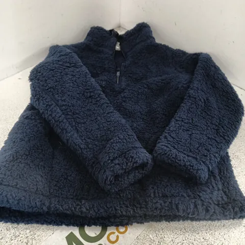 COZE HOME NAVY FLEECE ZIP JACKET, SIZE S