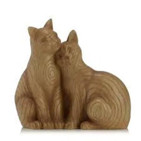 GARDEN REFLECTIONS WOOD EFFECT PAIR OF CATS