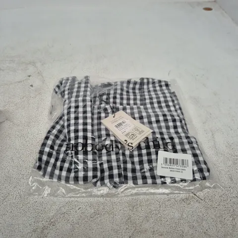 NOBODY'S CHILD SAMMIE BUTTON FRONT TANK – UK 8 , BLACK & WHITE GINGHAM