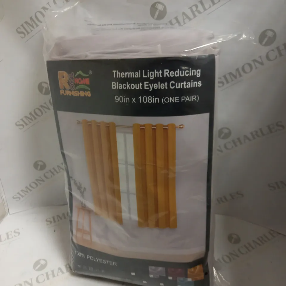 THERMAL LIGHT REDUCING EYELET CURTAINS - 90" X 108"