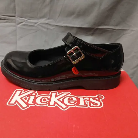 KICKERS FINLEY MJ PATENT BLACK MARY JANE SHOES – UK 3.5 (EU 36)