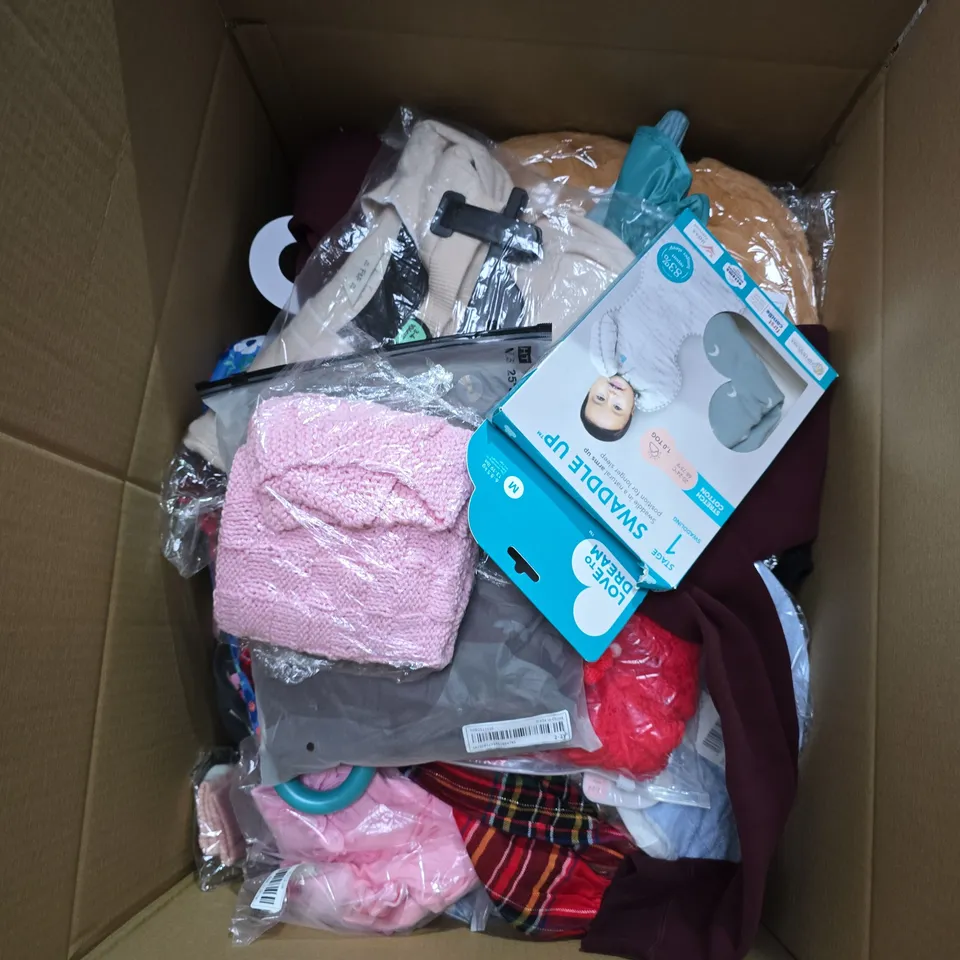 BOX OF APPROXIMATELY 25 KIDS CLOTHING ITEMS INCLUDING:APOLINA DRESS, GEORGIA JUMPER AND CREAM JUMPER